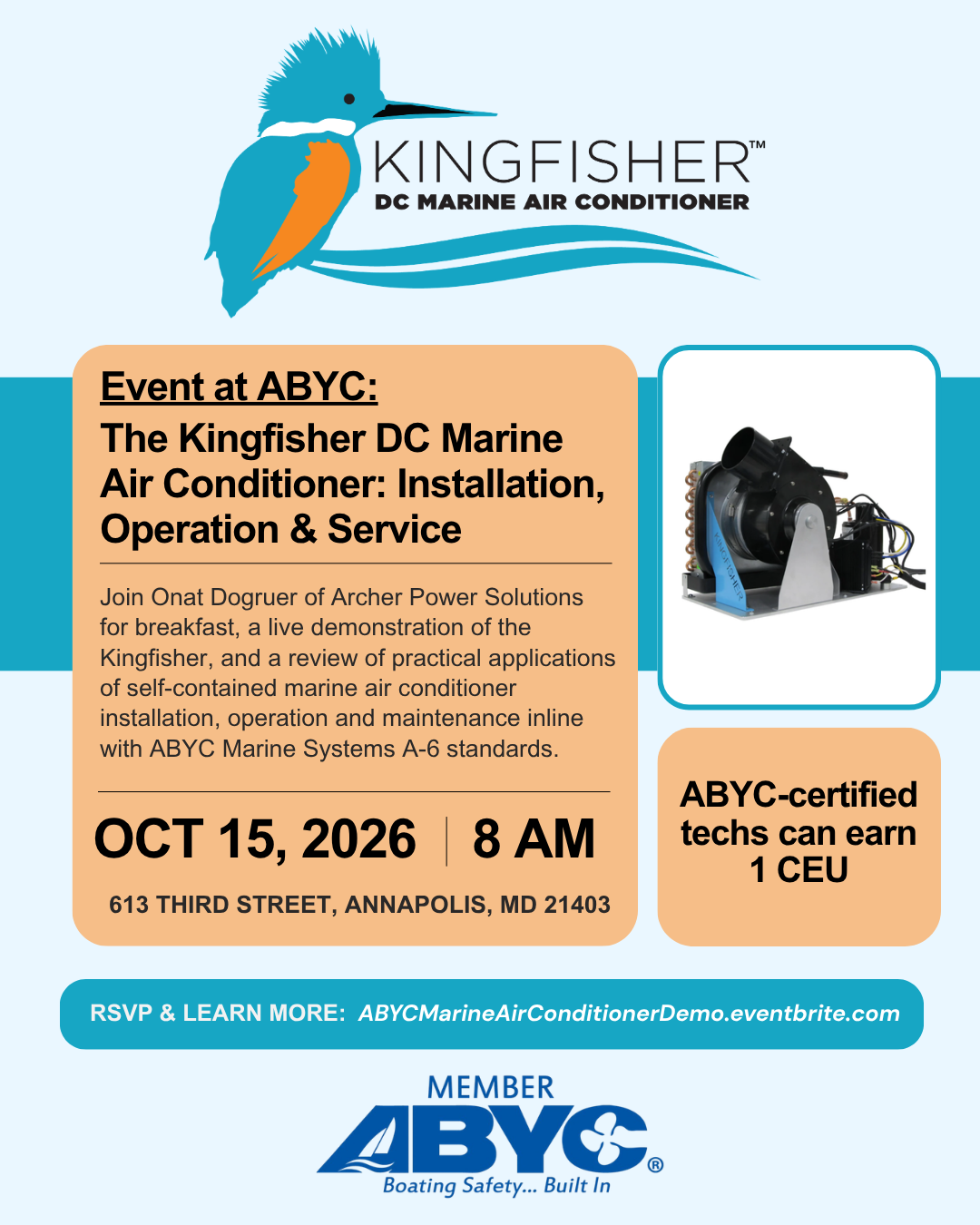Marine Air Conditioner Installation and Service Demo at ABYC in Maryland